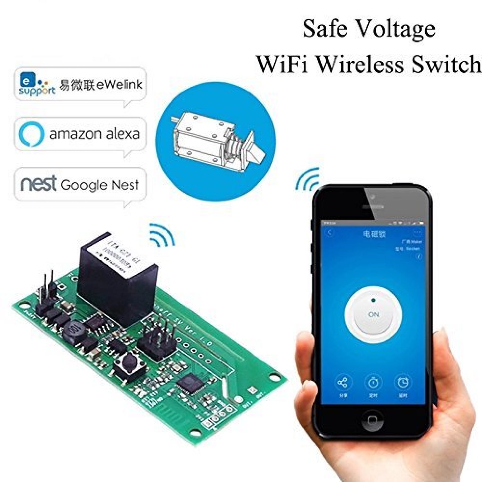 Safe Voltage WiFi Wireless Switch Smart Home PCBA Module Standard CalsoB