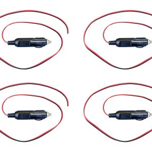 High Quality Copper Car Adapter Charger Cigarette Lighter Plug Power Cord Socket/Plug/Connector LED Switch 12V 24V 15A (Pack of 4)