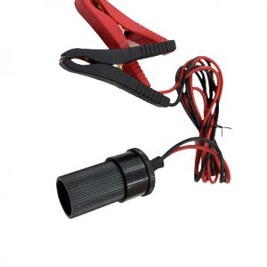 CalsoB 1FT 12V 24V Female Car Cigarette Lighter Socket to Battery Alligator Crocodile Clips Connector, Car Battery Clamp-on Extension Charge Cable